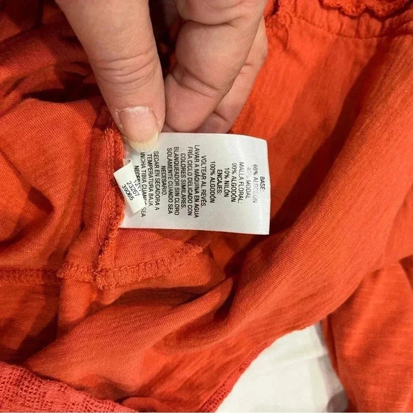 Style and Co XXL Button front long bell sleeve blouse shirt w lace overlay - Picture 5 of 8